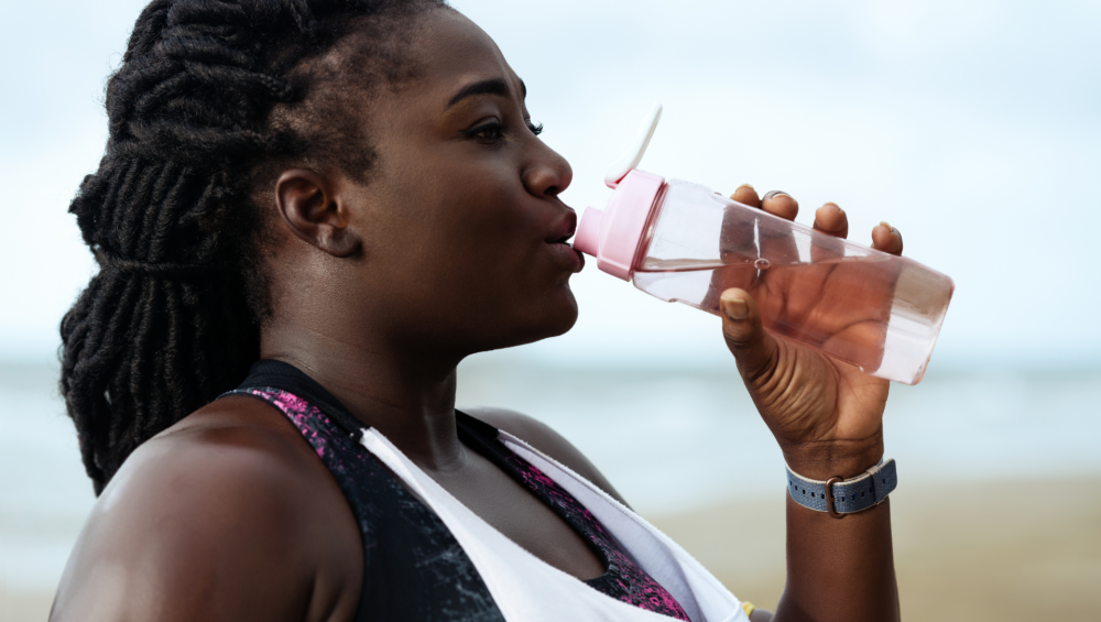 Woman drinking water