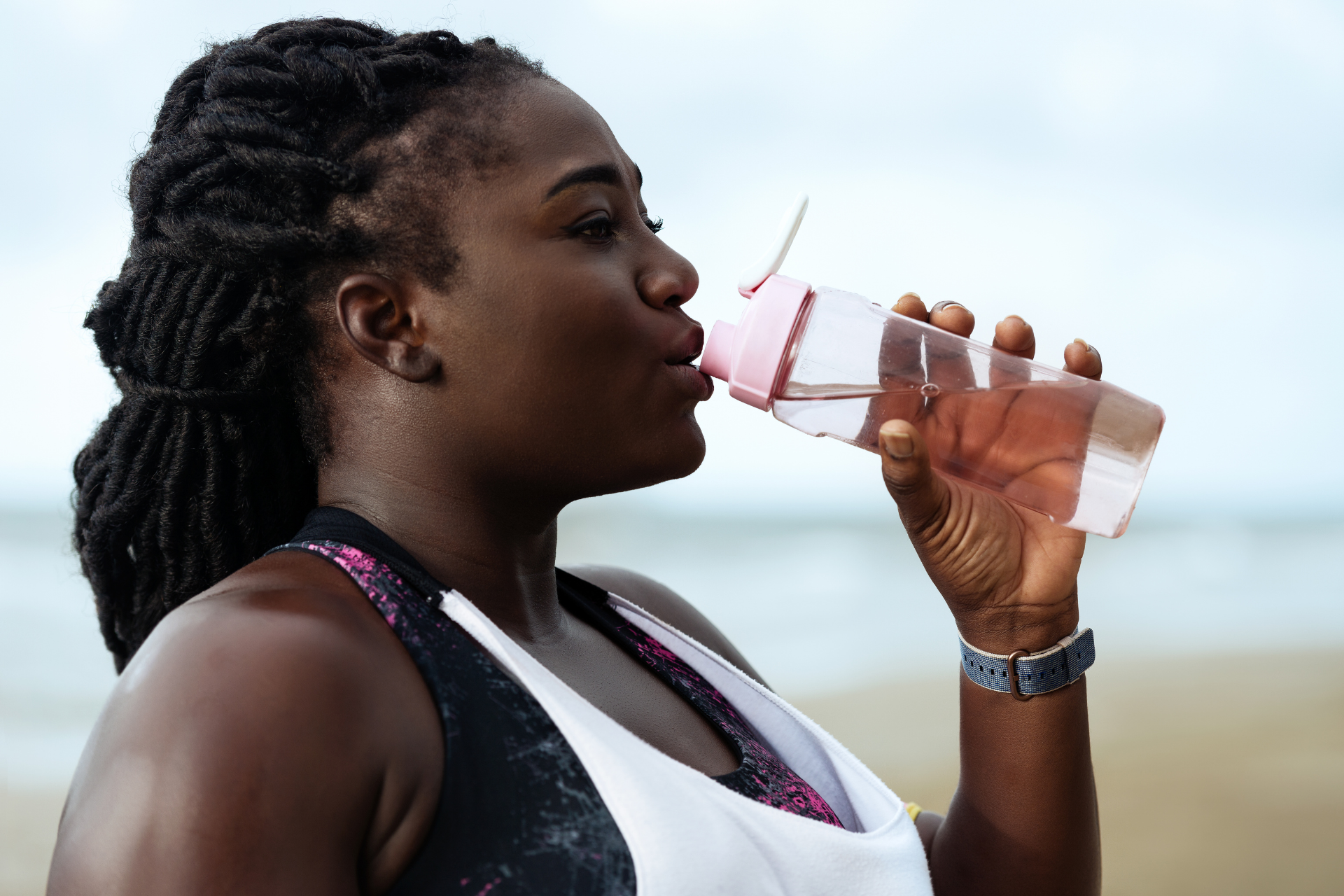 Woman drinking water